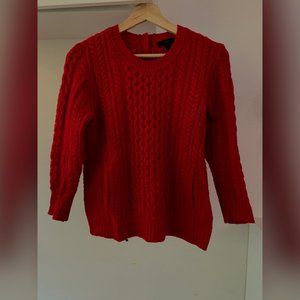 J. Crew Red Crewneck Knit Sweater